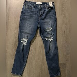 Hollister Dark Blue Distressed Skinny Jeans